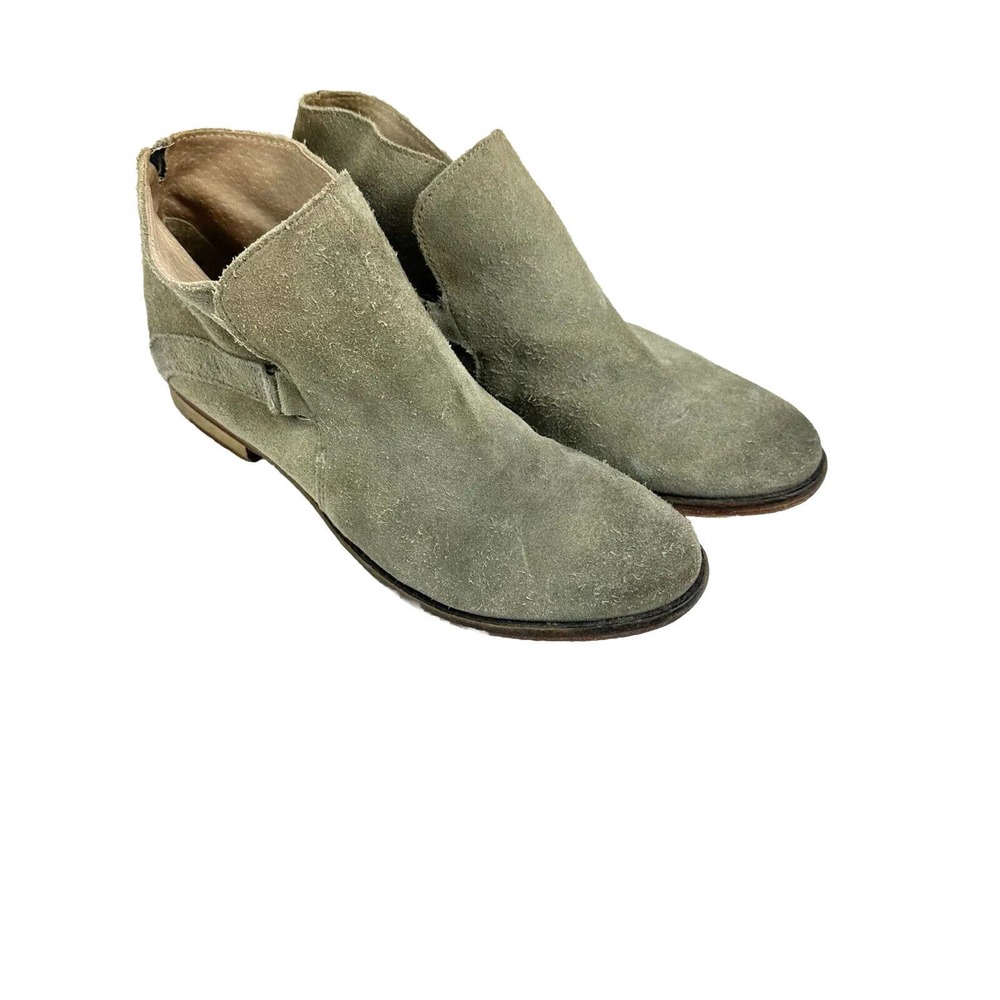 Free People Women's Summit Taupe Grey Suede Buckle Booties Us Sz 9